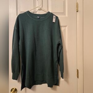 Old Navy Green Fleece Tunic Sweatshirt